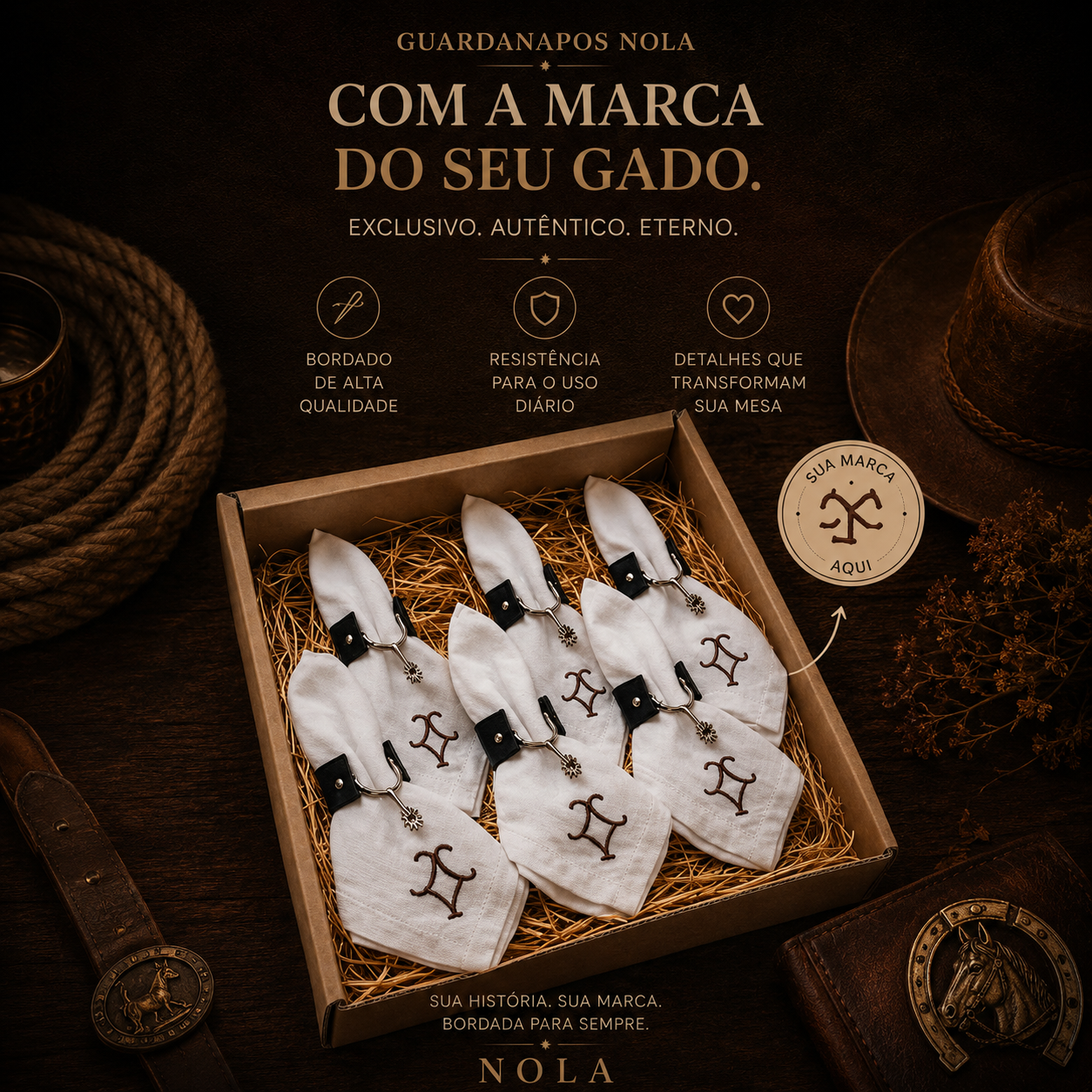 Guardanapos Bordados com marca