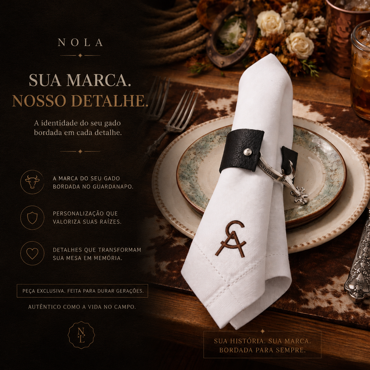 Guardanapos Bordados com marca
