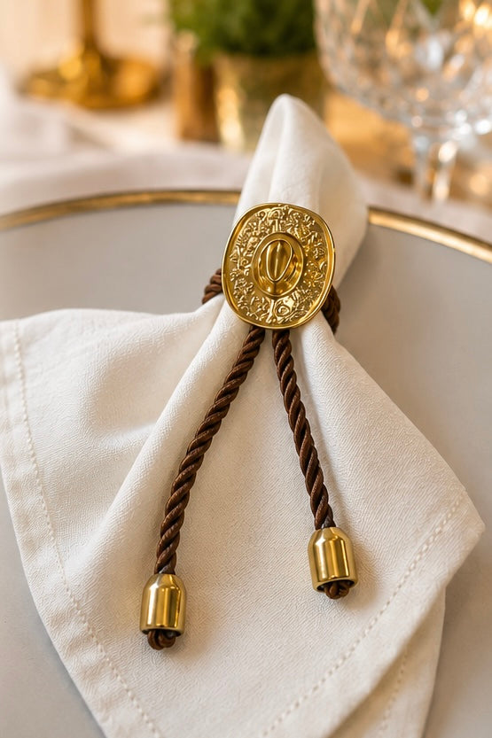 Porta Guardanapo Rope Gold