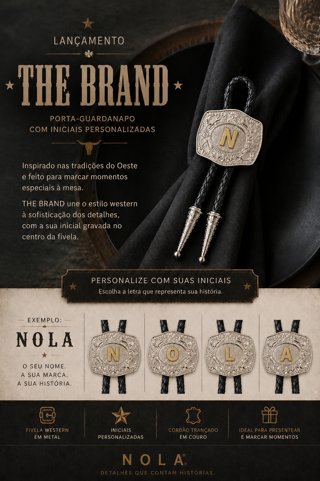 Porta Guardanapo “The Brand “ Black