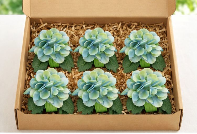 Porta Guardanapo Hortensia Azul