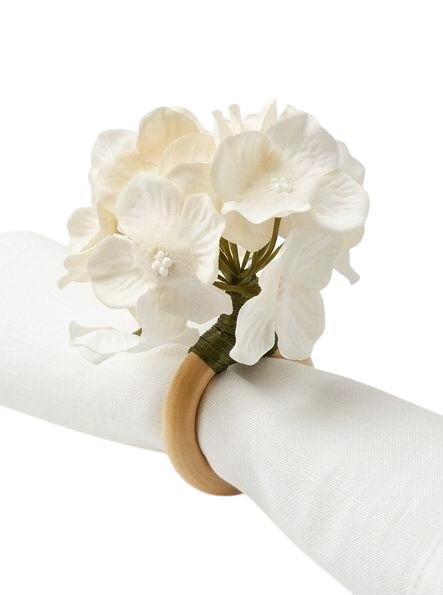 Porta Guardanapo Hortensia Branca