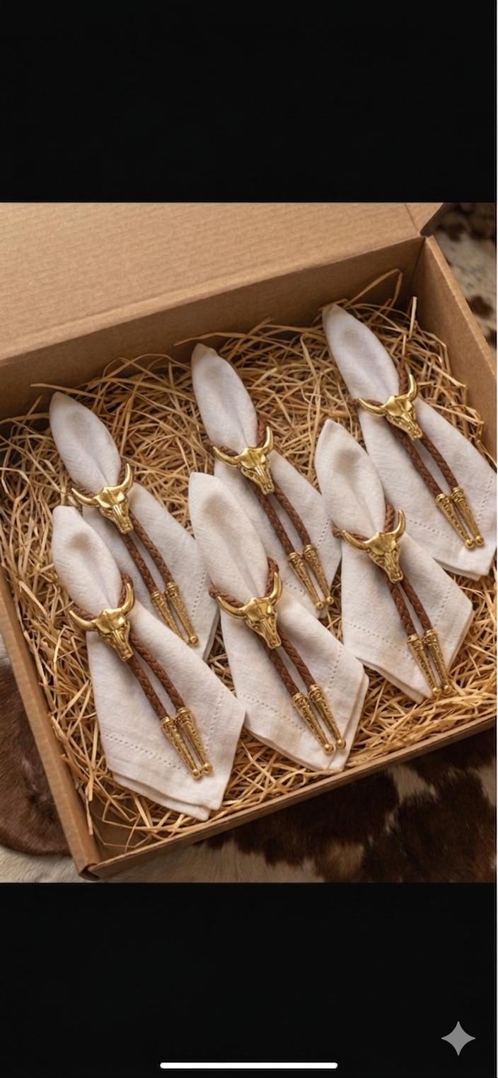 Porta Guardanapo Long Horn Gold