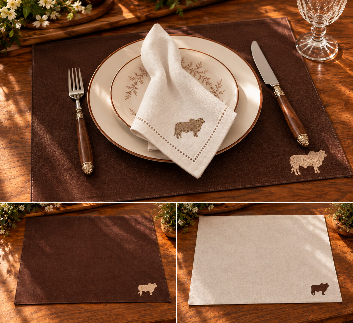 Jogo Americano Bordados Nelore-The Cattle