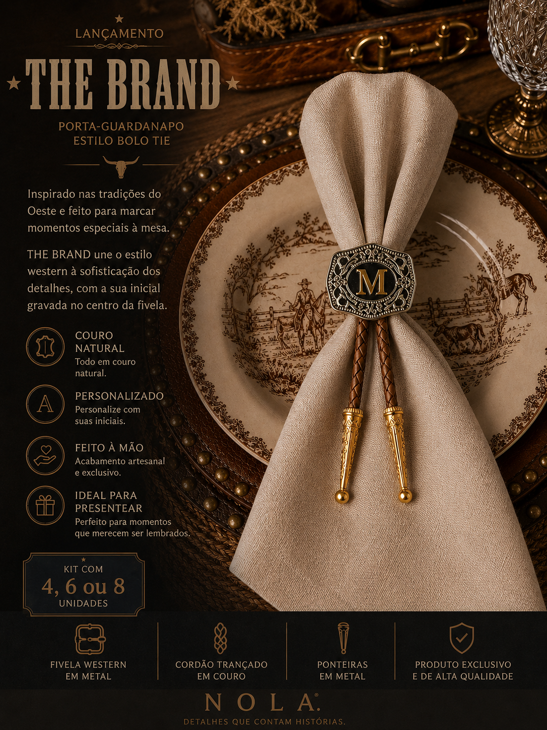 Porta Guardanapo “The Brand “ Brown