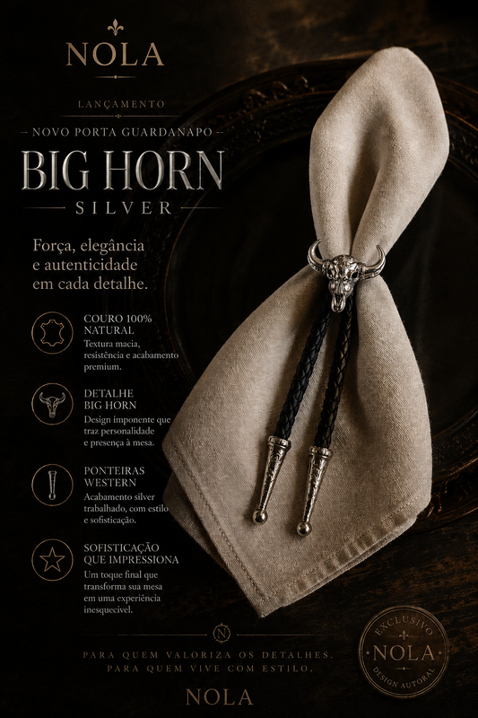 Porta Guardanapo Big  Horn Silver